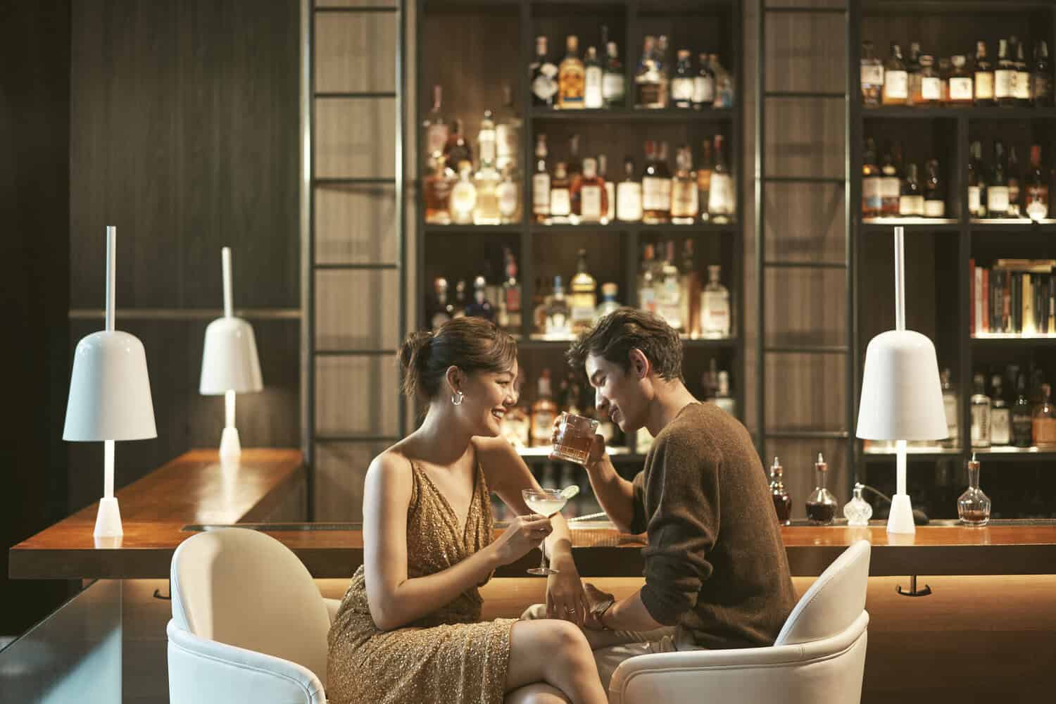 A couple celebrating a birthday dinner in Bangkok