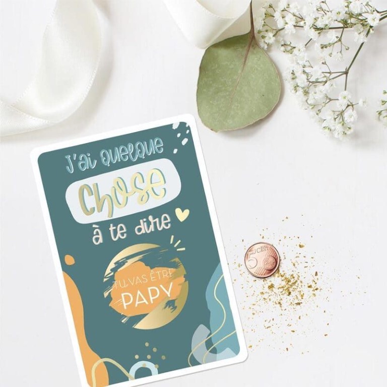 Un jeu à gratter pour annoncer une grossesse