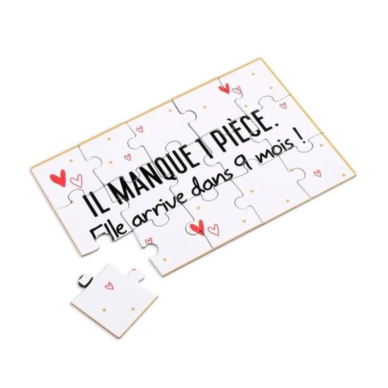 Cacher un message de grossesse dans un puzzle
