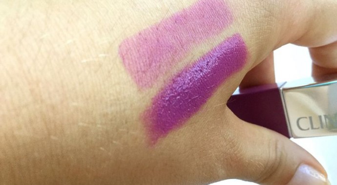 swatch rouge à lèvres grace pop clinique