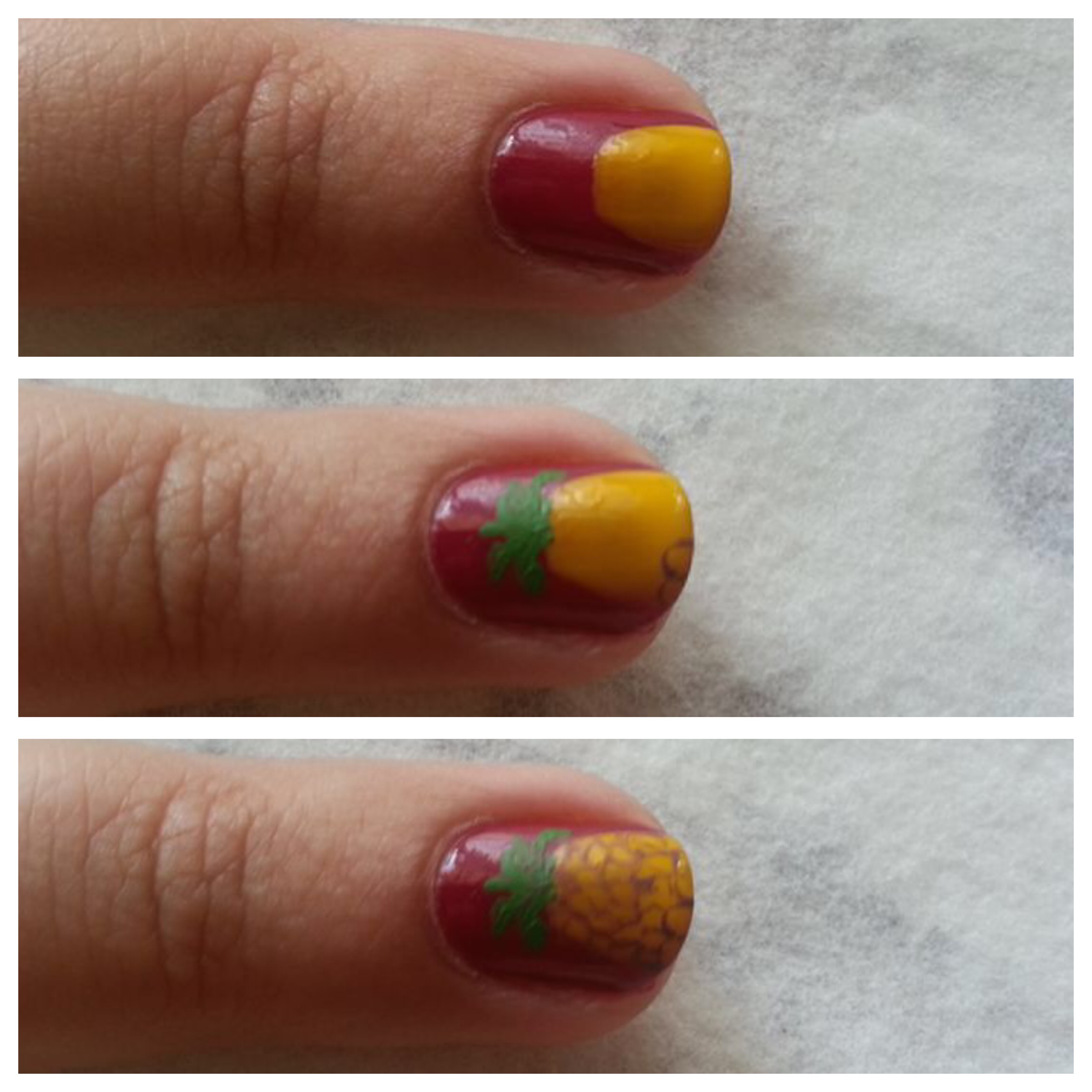 tuto nail art Ananas