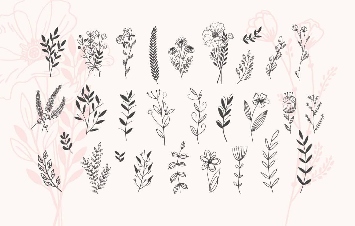 Idées de motifs de tatouages minimalistes fleurs