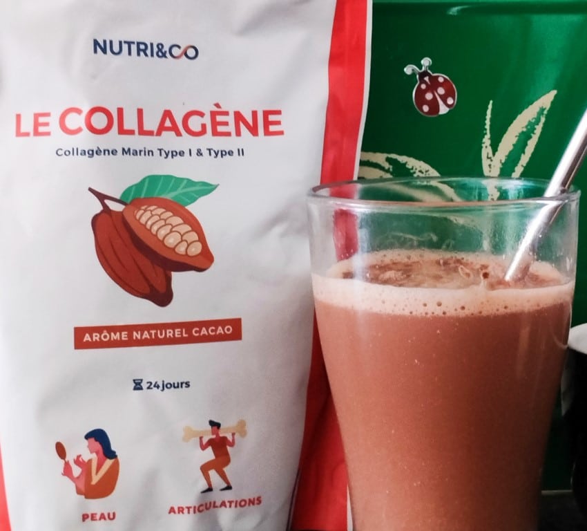 verre de collagène marin Nutri & Co au cacao