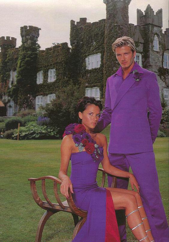 beckham mariage violet purple