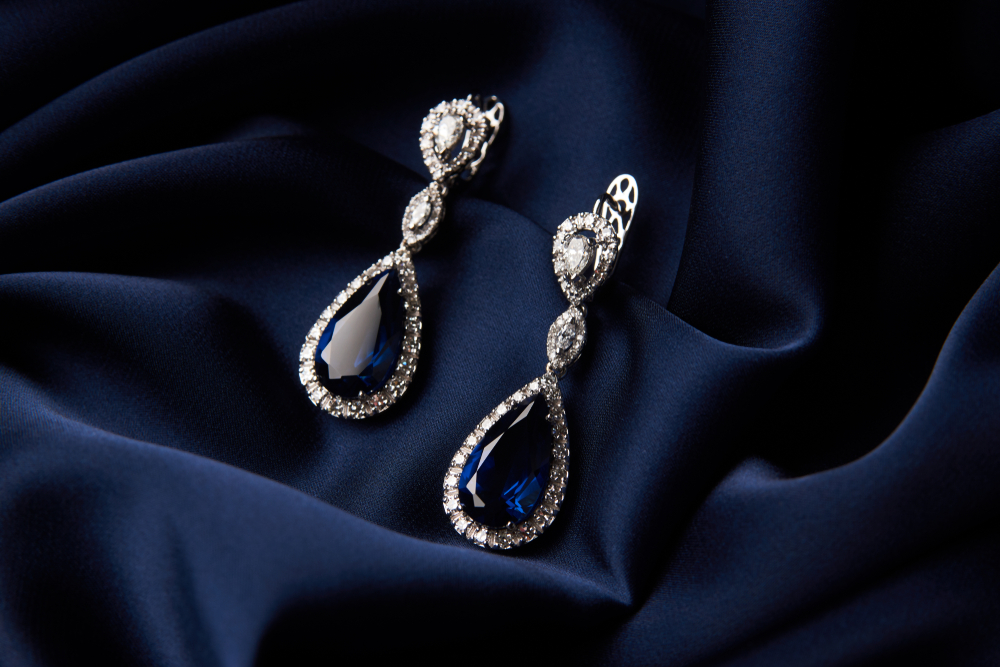 boucles oreilles saphir or