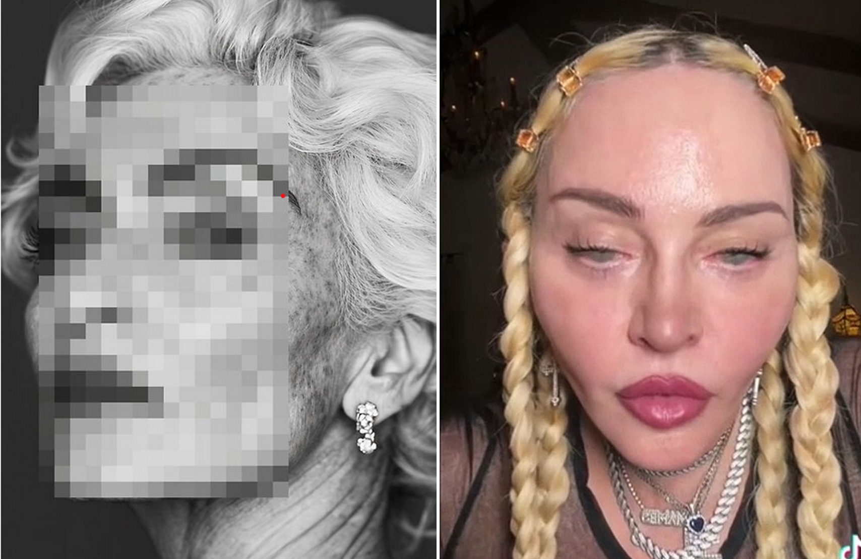 tete de Madonna à 60 ans sans maquillage et sans chirurgie
