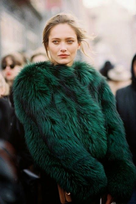 manteau fause fourrure tendance vert