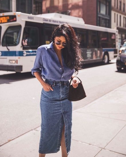 comment porter la jupe en jean idees looks et tenues