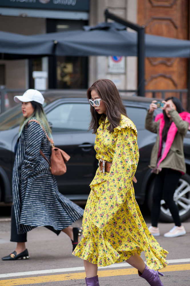 porter robe jaune