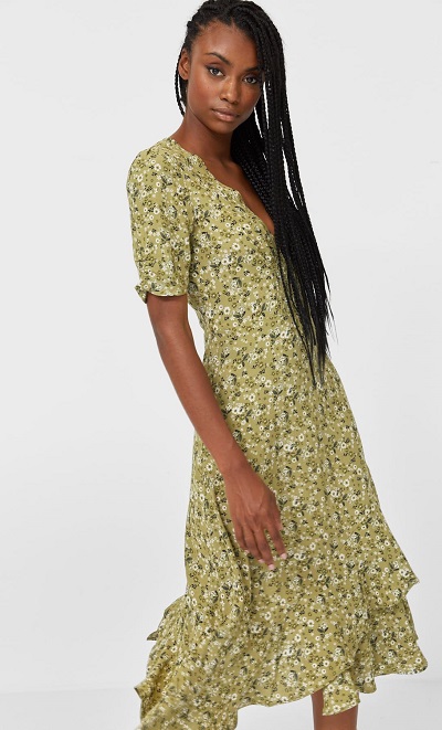 robe midi à volants