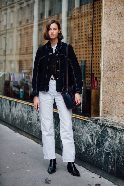 la veste en jean noire