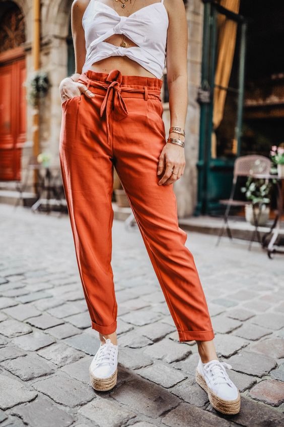 pantalon carotte en été