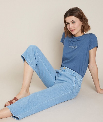 jean cropped femme