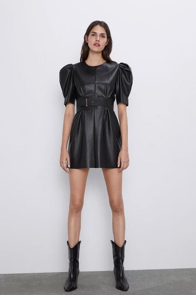 mini robe en cuir sexy