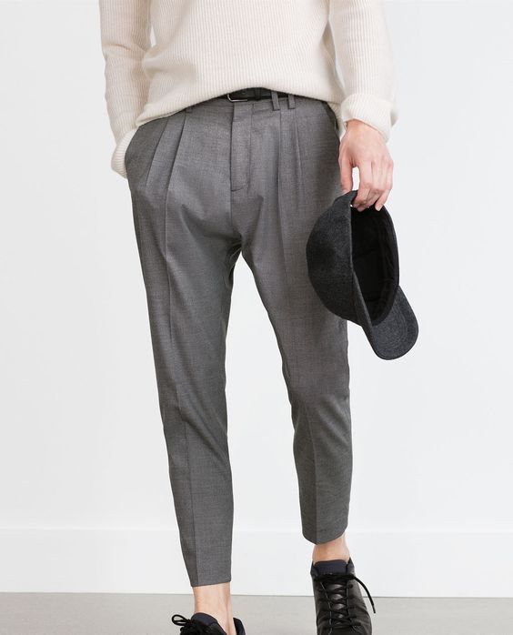 pantalon a la taille haute homme