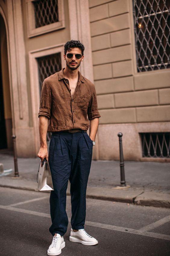 pantalon homme taille haute