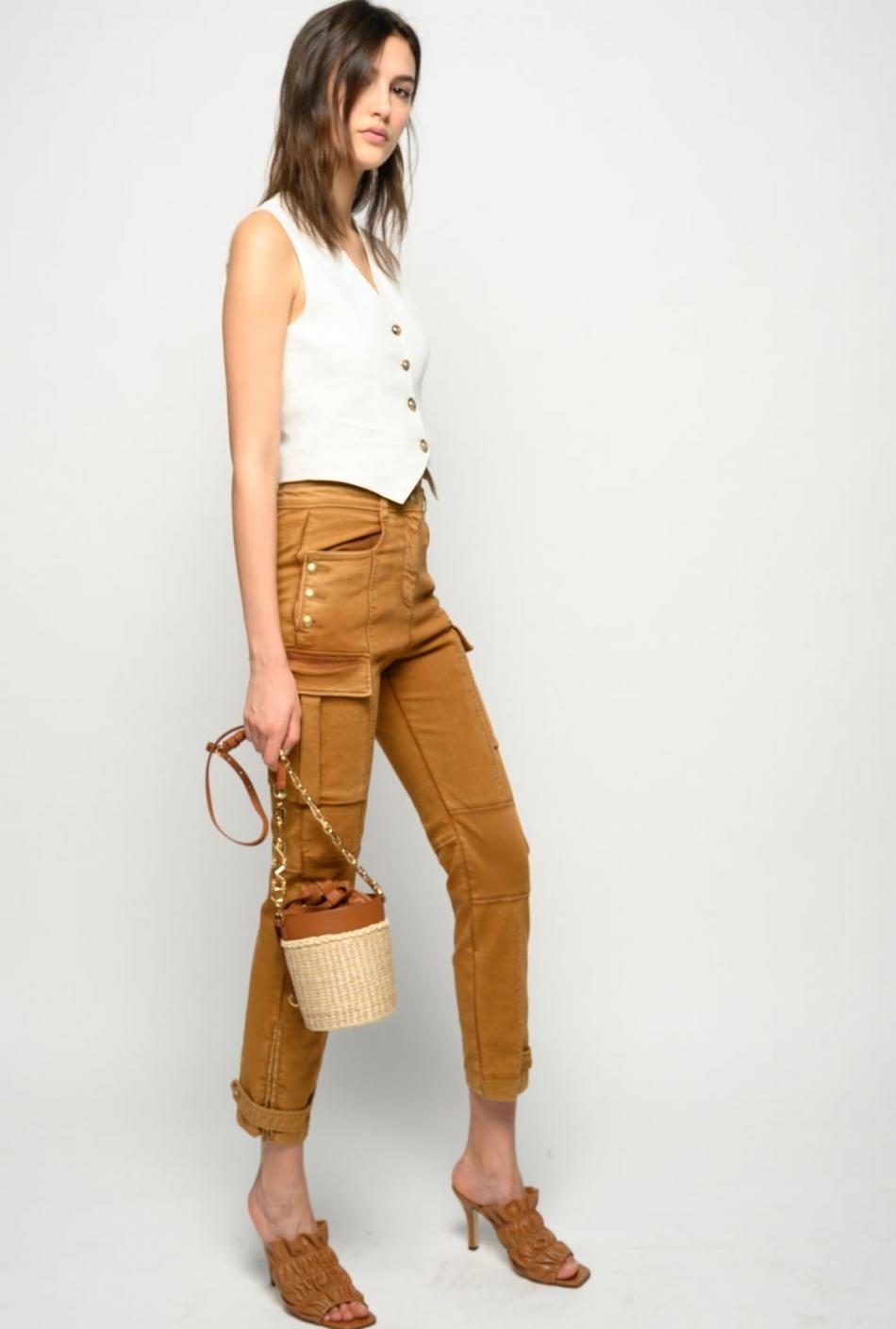 Jean marron femme