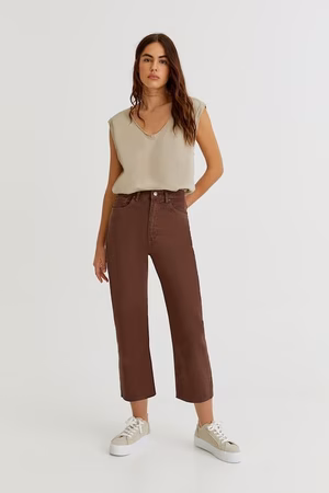 Jean marron femme