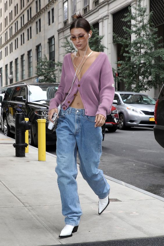 jean taille basse avec un cardigan