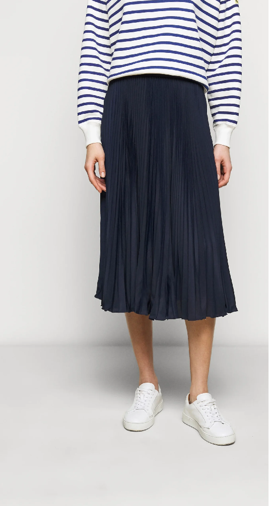 jupe bleu marine plissée