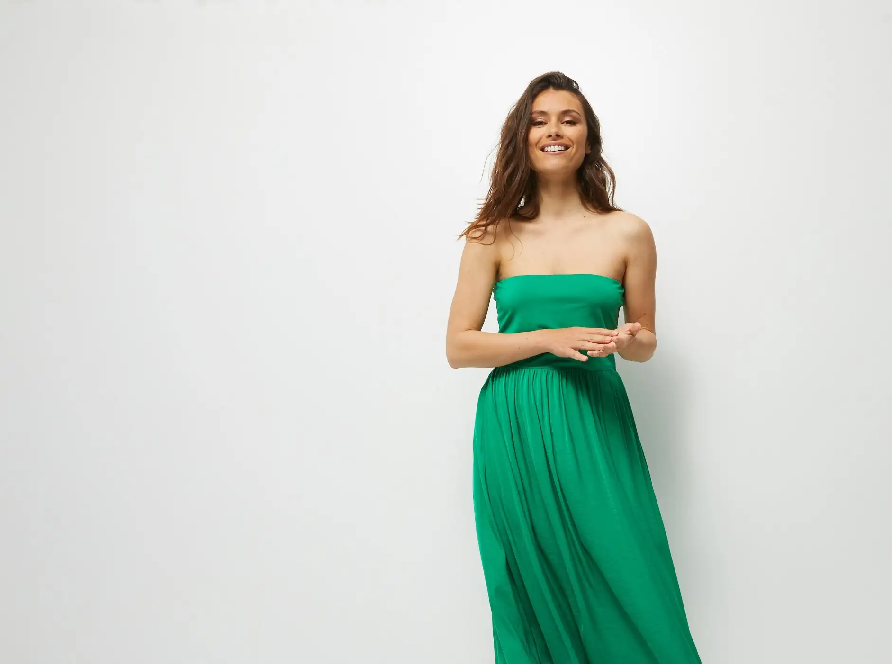robe verte bustier