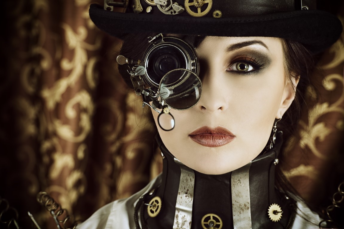 style steampunk femme lunette haut de forme