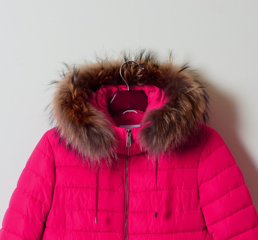 doudoune rose vif capuche