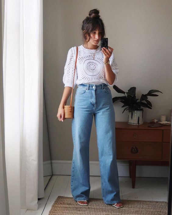 Jean flare taille haute