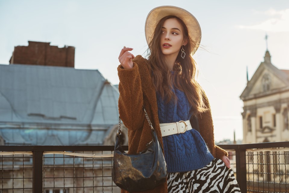 gros pull maill ceinture et jupe zebre