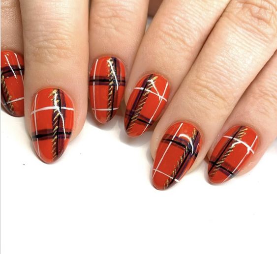 Noël Nail art carreaux