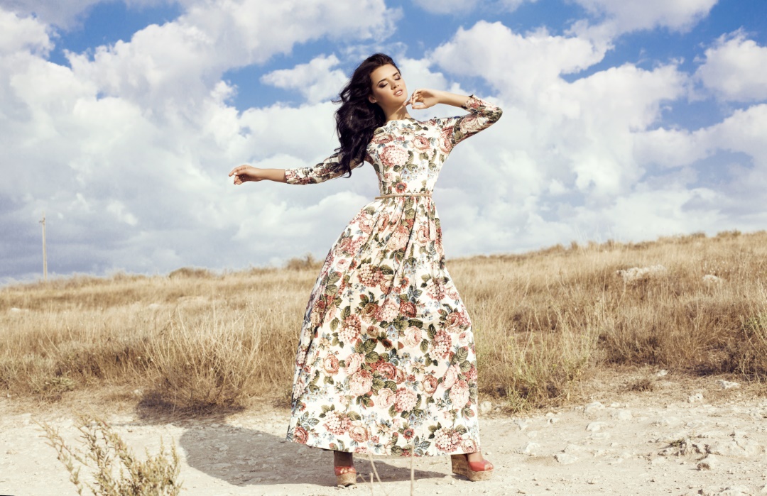 jolie robe longue fleurs mariage