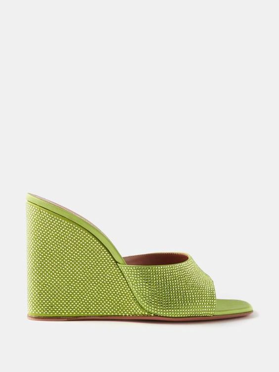 mules compensées satin