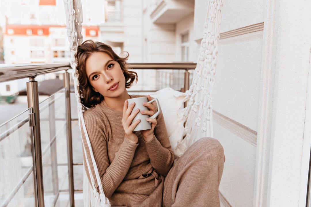 robe en maille marron