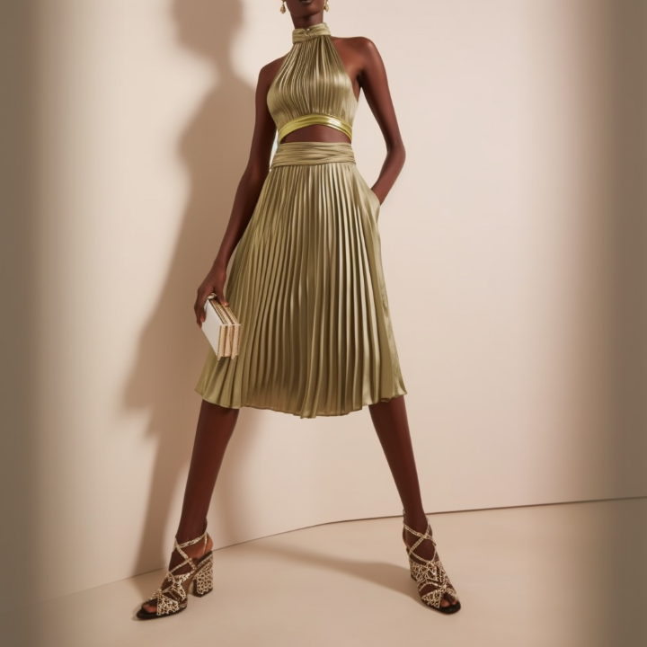 robe plissée mousseline