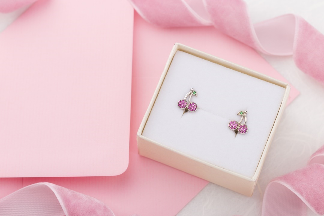 boucles d'oreilles pour filles cerises