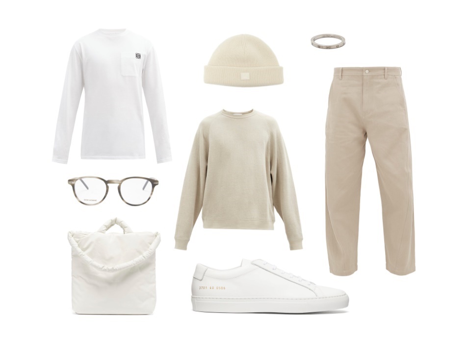 capsule wardrobe chic beige blanc