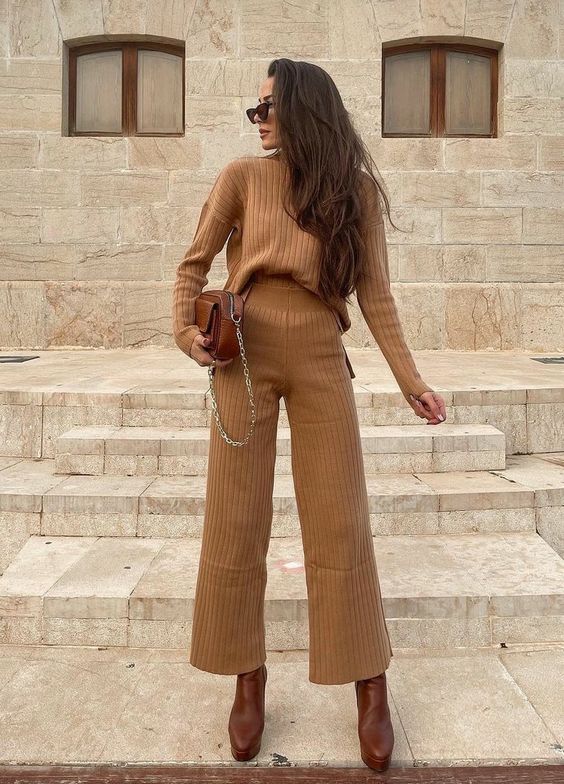 pantalon maille outfit