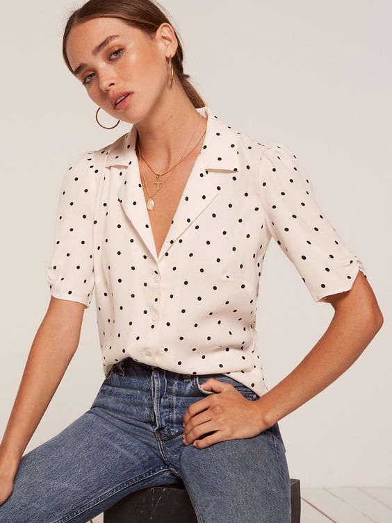 chemise à pois femme