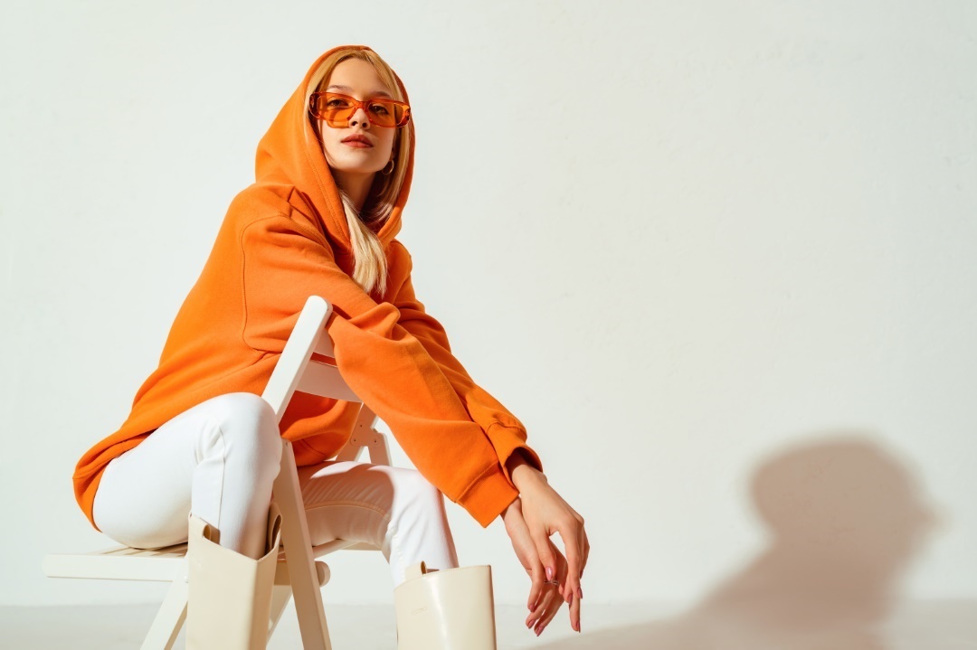 sweat femme orange