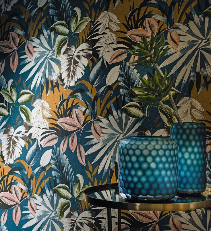 papier peint décoration végétale exotique