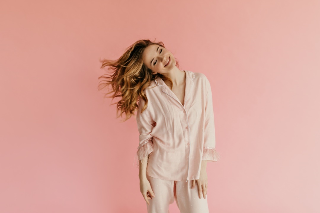 pyjama femme satin rose franges