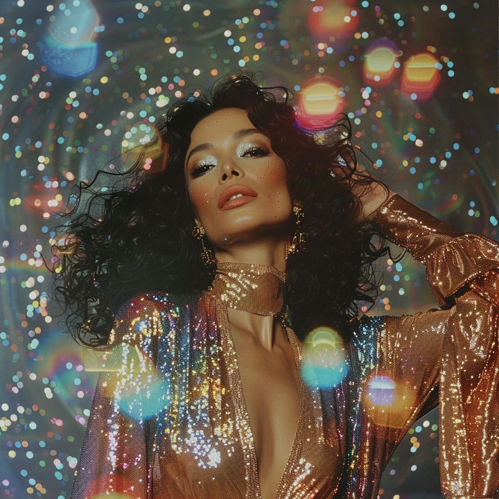 style disco paillettes années 80 cher
