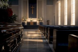 Dignified funeral chapel prepared for service