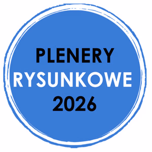 plenery_rysunkowe_Sealart_szkoła_rysunku_nauka_warsztaty | Sealart szkoła rysunku Close-up of a blue circular badge with a rough white border and bold white letters across the middle, including the year 2026 at the bottom.