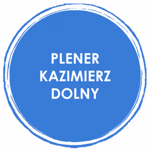 plener rysunkowo malarski sealart szkoła rysunju | Sealart szkoła rysunku Blue circular badge with a rough white brush-border outline and white text across the center reading 'BLENDER KAZIMIERZ' (logo-style graphic)