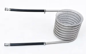 Wood Burning Hot Tub Coil Heat Exchanger Model B2 with BBQ Grille and Hose Kit package contents