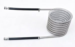 Contenido del paquete del intercambiador de calor de serpentín para bañera de hidromasaje de leña, modelo B2, con parrilla para barbacoa y kit de mangueras