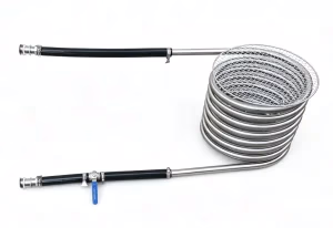 Wood Fired Hot Tub Heat Exchanger Coil Model B3 With BBQ Grille, Hose Kit And Stop Valve