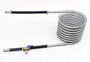 Outdoor Wood Fired Hot Tub Coil Model B4 with BBQ Grille - close-up detail