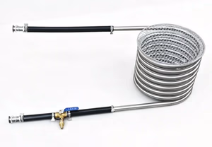 Outdoor Wood Fired Hot Tub Coil Model B4 with BBQ Grille - close-up detail